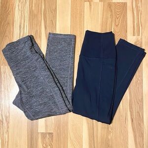 2 Pairs of XS 7/8 Leggings | Light Grey, Dark Navy | Like-New (Champion & RBX)